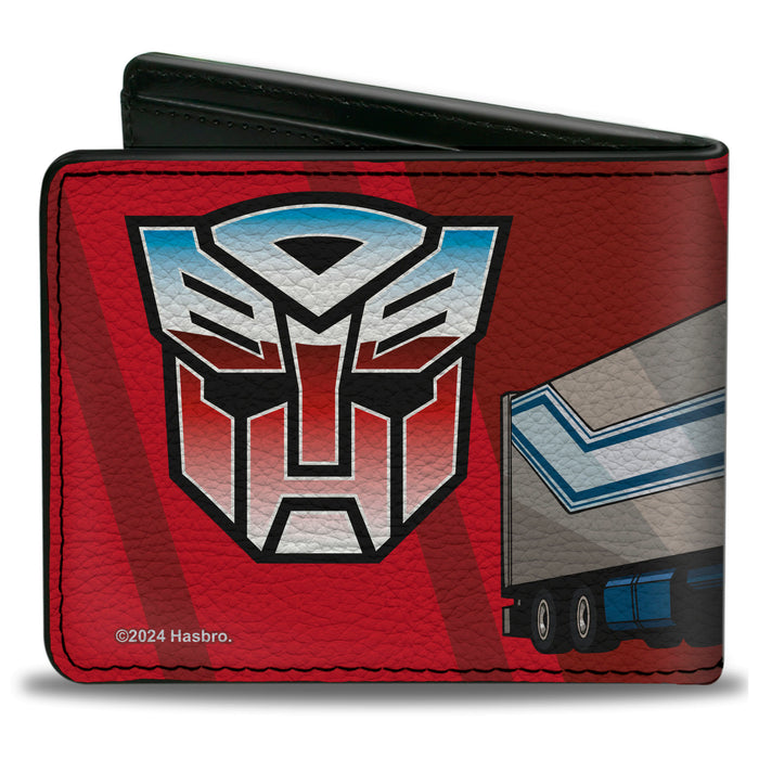 Bi-Fold Wallet - Transformers Optimus Prime Semi Truck and Autobot Shield Reds Bi-Fold Wallets Hasbro   