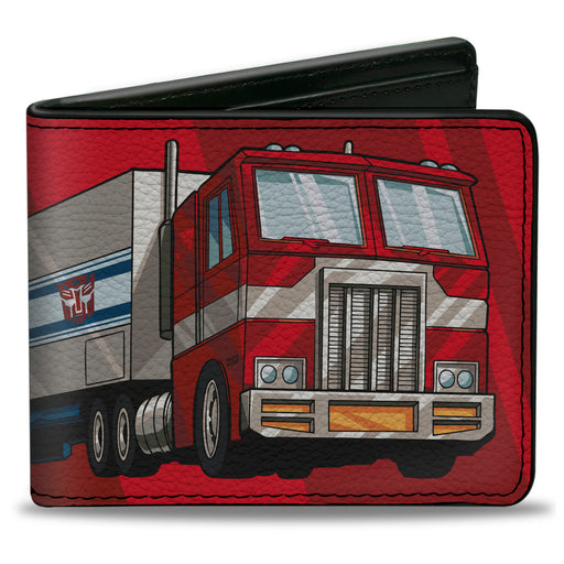 Bi-Fold Wallet - Transformers Optimus Prime Semi Truck and Autobot Shield Reds Bi-Fold Wallets Hasbro   