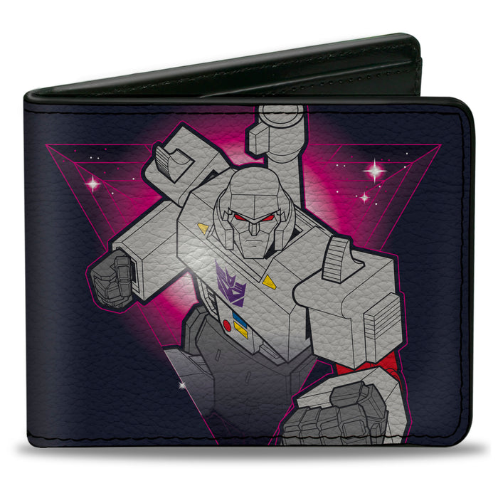 Bi-Fold Wallet - Transformers Megatron PEACE THROUGH TYRANNY Pose Black/Magenta Bi-Fold Wallets Hasbro   