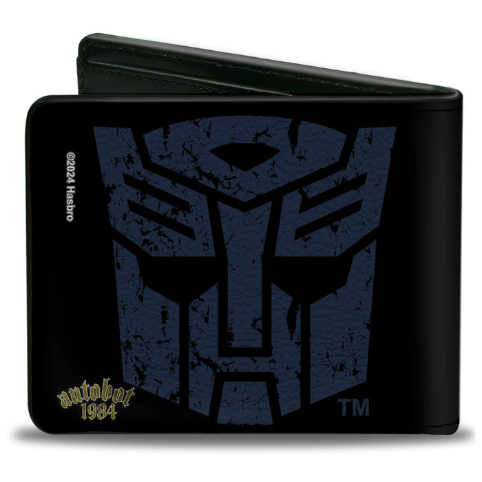 Bi-Fold Wallet - Transformers GRIMLOCK Sword Pose and Autobot Shield Black/Blue/Beige Bi-Fold Wallets Hasbro   