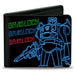 Bi-Fold Wallet - Transformers Electric GRIMLOCK Pose and Autobot Circuit Logo Black/Green/Blue/Red Bi-Fold Wallets Hasbro   