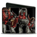 Bi-Fold Wallet - Transformers DINOBOTS Grimlock/Snarl/Swoop/Sludge/Slag Panels Black/Reds Bi-Fold Wallets Hasbro   