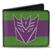 Bi-Fold Wallet - Transformers Decepticon Shield and Stripe Green/Purple/White Bi-Fold Wallets Hasbro   