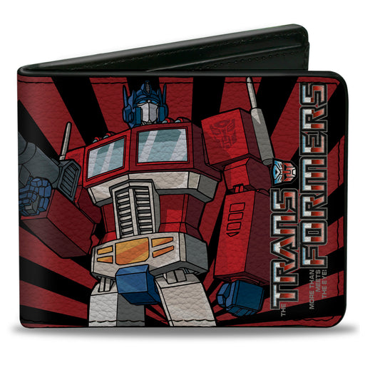 Bi-Fold Wallet - TRANSFORMERS Optimus Prime Pose and Semi Truck Rays Black/Red Bi-Fold Wallets Hasbro   