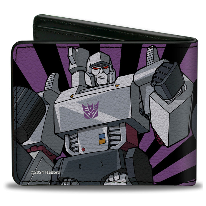 Bi-Fold Wallet - Transformers Megatron Blaster and Standing Poses Rays Black/Purple Bi-Fold Wallets Hasbro   