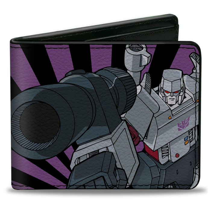 Bi-Fold Wallet - Transformers Megatron Blaster and Standing Poses Rays Black/Purple Bi-Fold Wallets Hasbro   