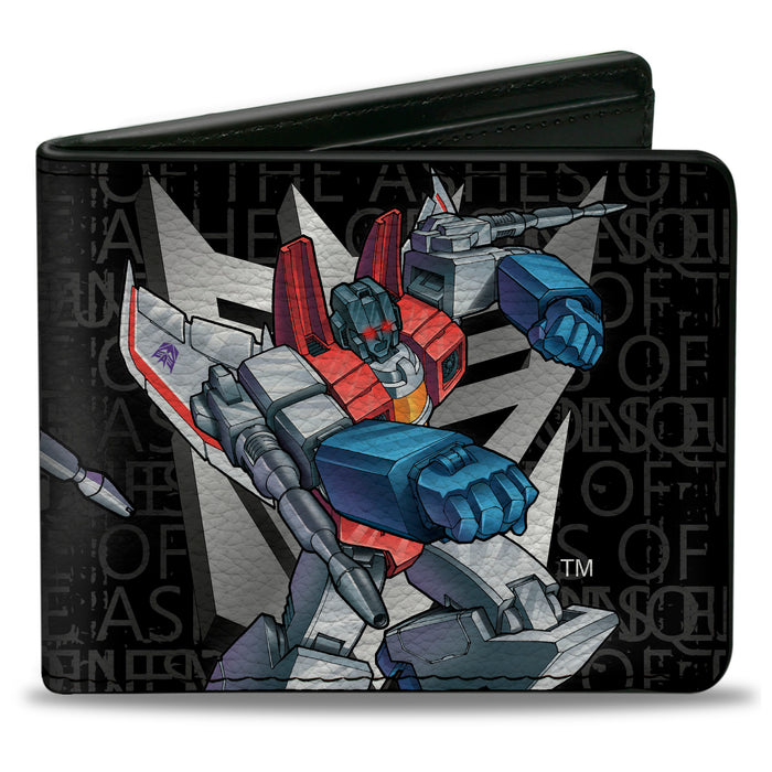 Bi-Fold Wallet - Transformers STARSCREAM  Poses and Decepticon Shield Black/Grays Bi-Fold Wallets Hasbro   