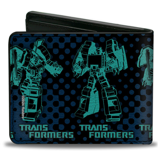 Bi-Fold Wallet - TRANSFORMERS Grimlock Poses Halftone Black/Blues Bi-Fold Wallets Hasbro   