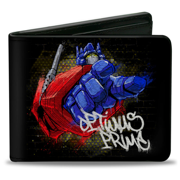 Bi-Fold Wallet - Transformers OPTIMUS PRIME Pointing Pose/Tag Black Bi-Fold Wallets Hasbro   