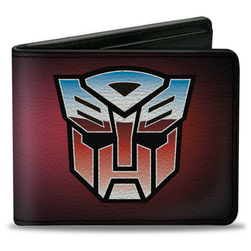 Bi-Fold Wallet - Transformers Autobot and Decepticon Gradient Shields Reds/Purples Bi-Fold Wallets Hasbro   