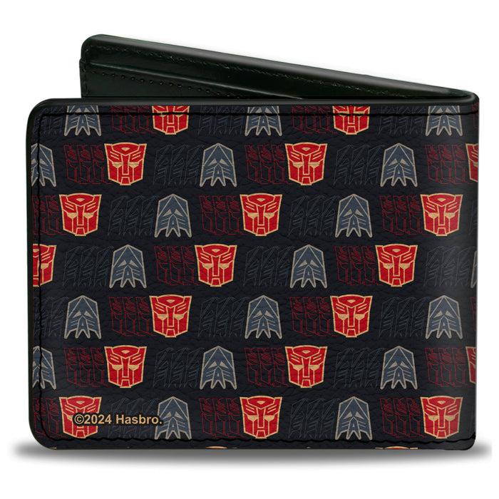 Bi-Fold Wallet - Transformers Autobot Decepticon Shield Flip Black/Multi Color Bi-Fold Wallets Hasbro   