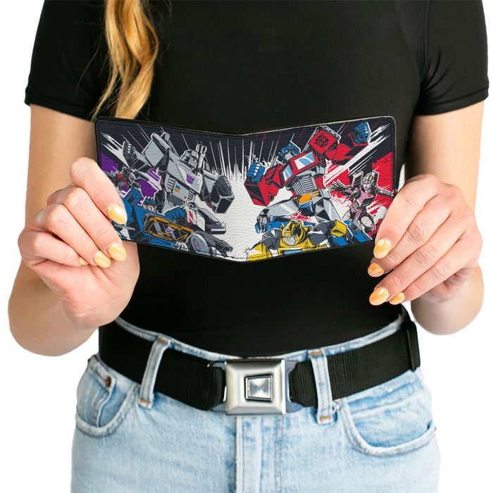 Bi-Fold Wallet - Transformers Decepticon and Autobots Battle Black/White Bi-Fold Wallets Hasbro