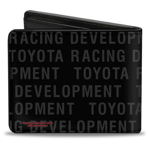 Bi-Fold Wallet - Toyota TRD Logo and TOYOTA RACING DEVELOPMENT Text Stripe Black/Red/Gray Bi-Fold Wallets Toyota