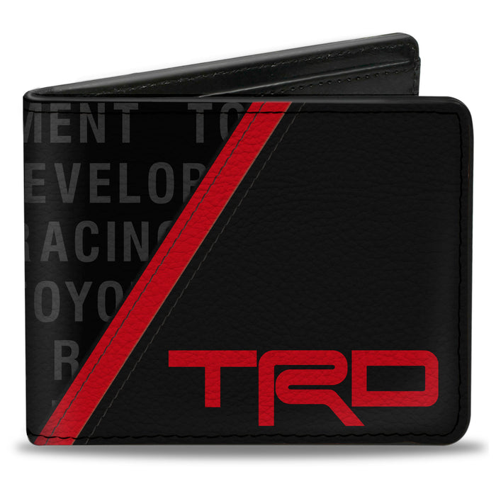 Bi-Fold Wallet - Toyota TRD Logo and TOYOTA RACING DEVELOPMENT Text Stripe Black/Red/Gray Bi-Fold Wallets Toyota