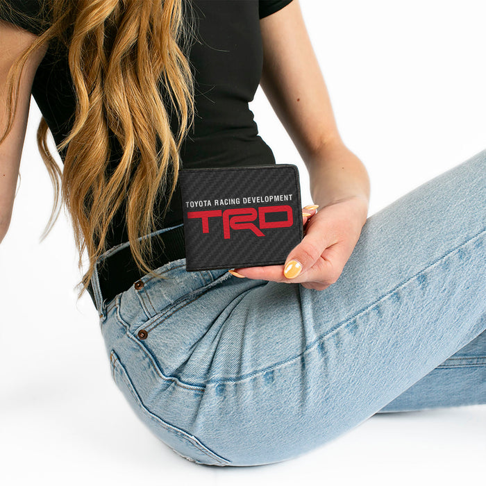 Bi-Fold Wallet - TOYOTA RACING DEVELOPMENT TRD and Toyota Logos Step Stripe Black/Gray/White/Red Bi-Fold Wallets Toyota