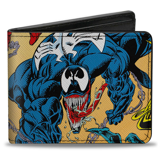Bi-Fold  Wallet - Classic Venom Lethal Protector Part 5 Comic Book Cover with Spider-Man Bi-Fold Wallets Marvel Comics   