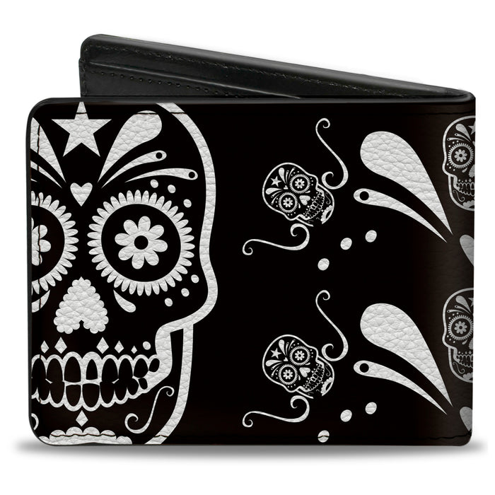 Bi-Fold Wallet - Sugar Skulls Black White Bi-Fold Wallets Buckle-Down