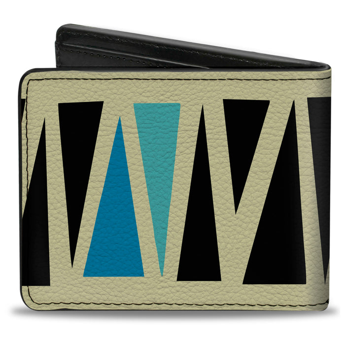 Bi-Fold Wallet - Zig Zag Doodle Cream Black Blues Bi-Fold Wallets Buckle-Down