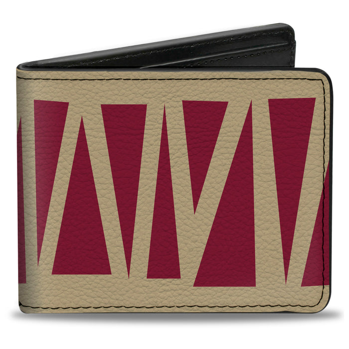 Bi-Fold Wallet - Zig Zag Doodle Tan Red Bi-Fold Wallets Buckle-Down