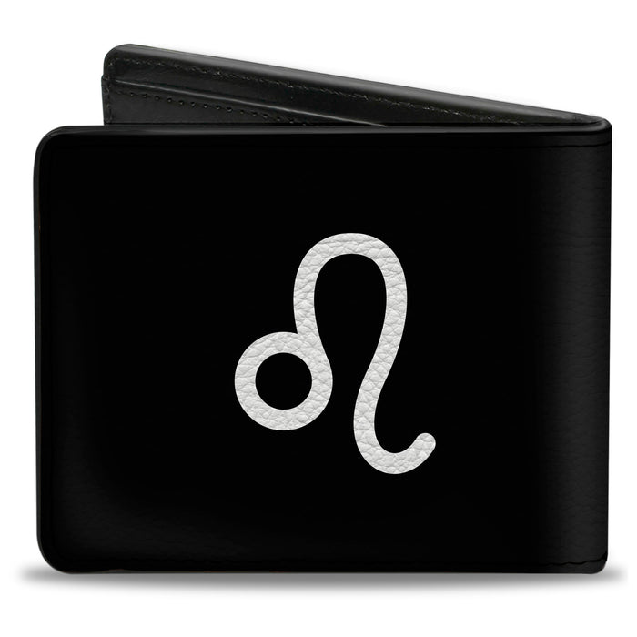 Bi-Fold Wallet - Zodiac LEO Symbol Black White Bi-Fold Wallets Buckle-Down