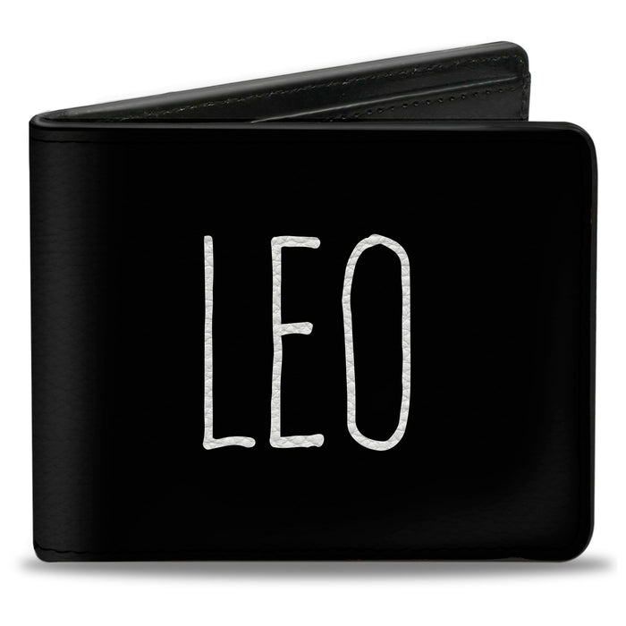 Bi-Fold Wallet - Zodiac LEO Symbol Black White Bi-Fold Wallets Buckle-Down