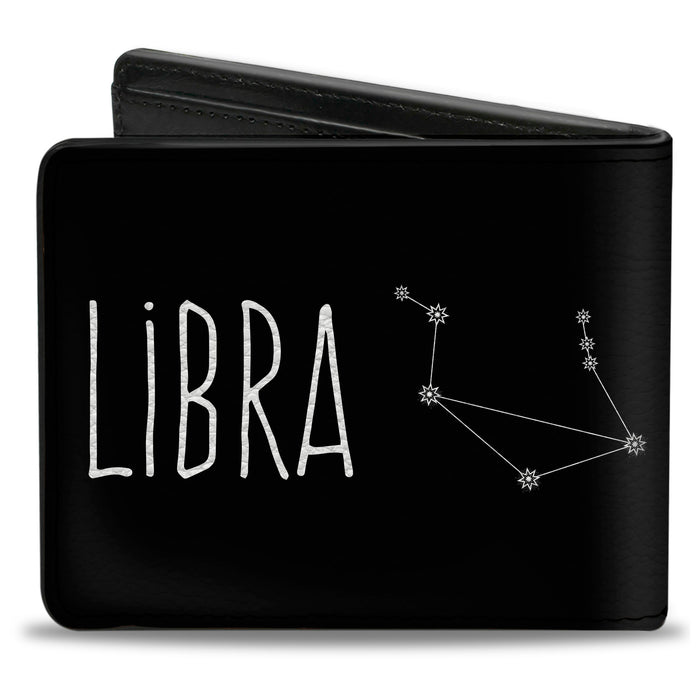 Bi-Fold Wallet - Zodiac LIBRA Constellation Black White Bi-Fold Wallets Buckle-Down