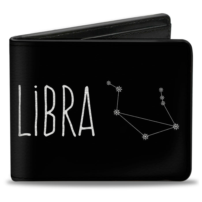 Bi-Fold Wallet - Zodiac LIBRA Constellation Black White Bi-Fold Wallets Buckle-Down