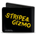 Bi-Fold Wallet - Gremlins Stripe & Gizmo Pose Black/Yellow Bi-Fold Wallets Warner Bros. Horror Movies   