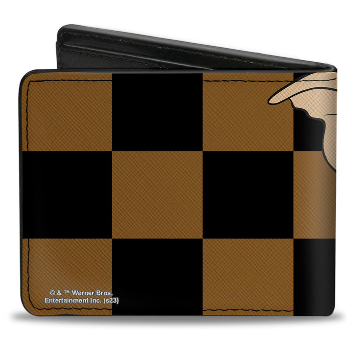 Bi-Fold Wallet - The Gremlins Gizmo Pose Checker Brown/White