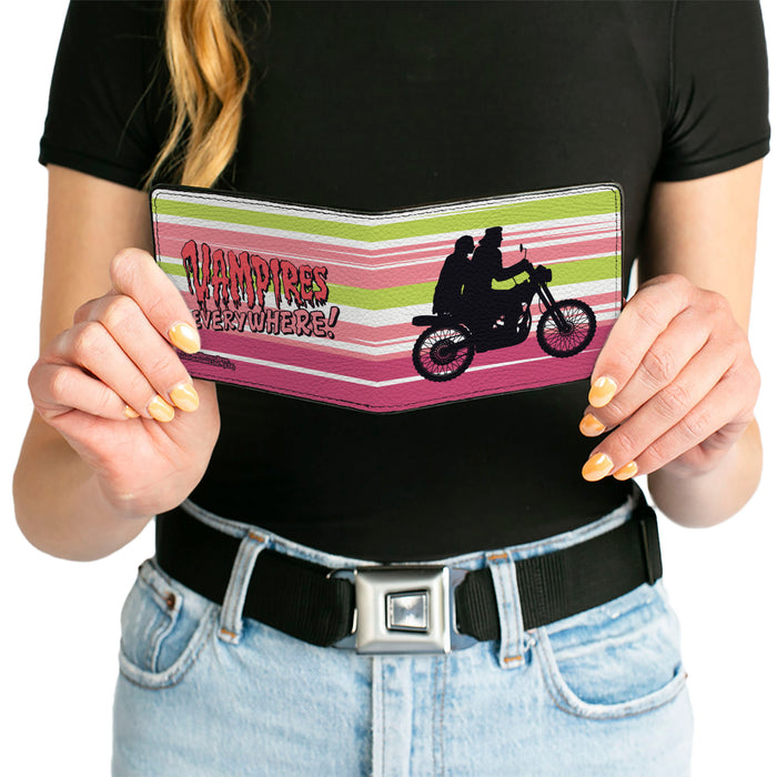 Bi-Fold Wallet - The Lost Boys Motorcycle Ride Silhouette White/Green/Pink Bi-Fold Wallets Warner Bros. Horror Movies