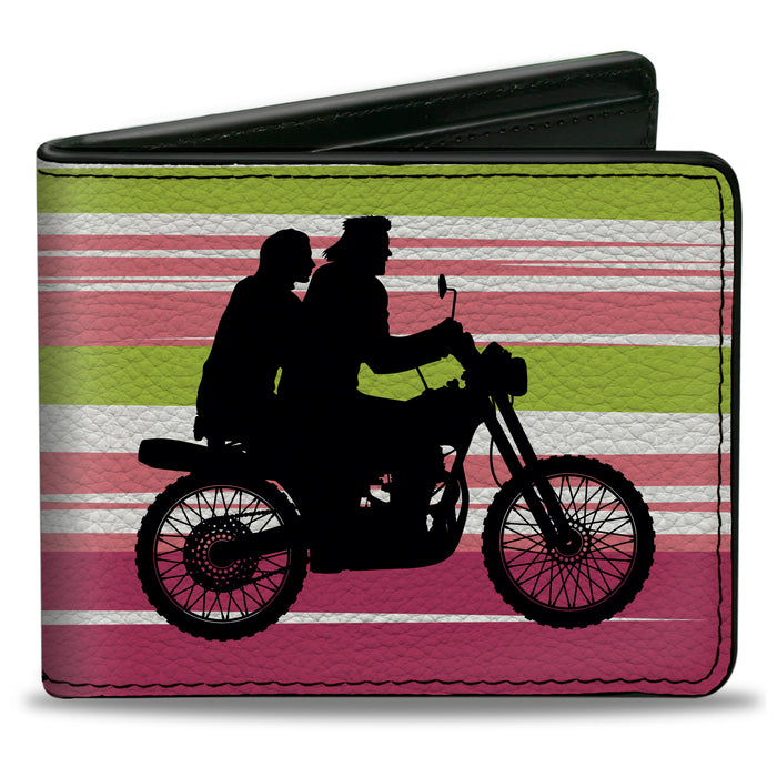 Bi-Fold Wallet - The Lost Boys Motorcycle Ride Silhouette White/Green/Pink Bi-Fold Wallets Warner Bros. Horror Movies