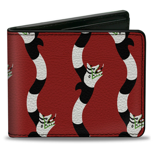 Bi-Fold Wallet - BEETLEJUICE Banner Sandworm Stripe Bed/Black/White Bi-Fold Wallets Warner Bros. Horror Movies