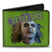 Bi-Fold Wallet - BEETLEJUICE Face and Text Green/Purple Bi-Fold Wallets Warner Bros. Horror Movies