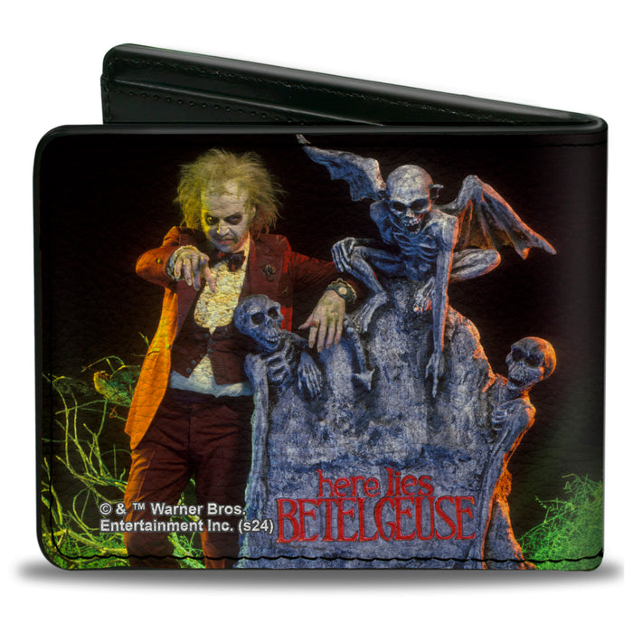 Bi-Fold Wallet - Beetlejuice HERE LIES BETELGEUSE Graveyard Pose Bi-Fold Wallets Warner Bros. Horror Movies