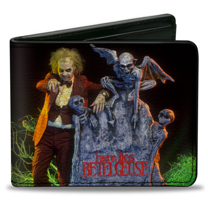 Bi-Fold Wallet - Beetlejuice HERE LIES BETELGEUSE Graveyard Pose Bi-Fold Wallets Warner Bros. Horror Movies