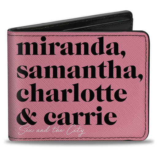 Bi-Fold Wallet - Sex and the City Names Stacked Pink/Black/White Bi-Fold Wallets Home Box Office   