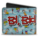 Bi-Fold Wallet - ED EDD N EDDY Title Logo and Character Poses Scattered Blues Bi-Fold Wallets Warner Bros. Animation   