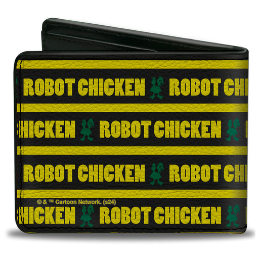 Bi-Fold Wallet - ROBOT CHICKEN Title Logo Stripe Black/Yellow/Green Bi-Fold Wallets Warner Bros. Animation