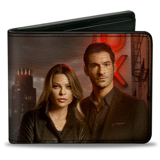 Bi-Fold Wallet - LUCIFER Title Logo and Detective Chloe Lux Nightclub Pose Bi-Fold Wallets Warner Bros.