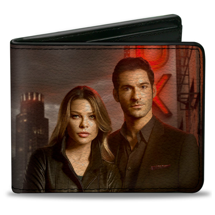 Bi-Fold Wallet - LUCIFER Title Logo and Detective Chloe Lux Nightclub Pose Bi-Fold Wallets Warner Bros.