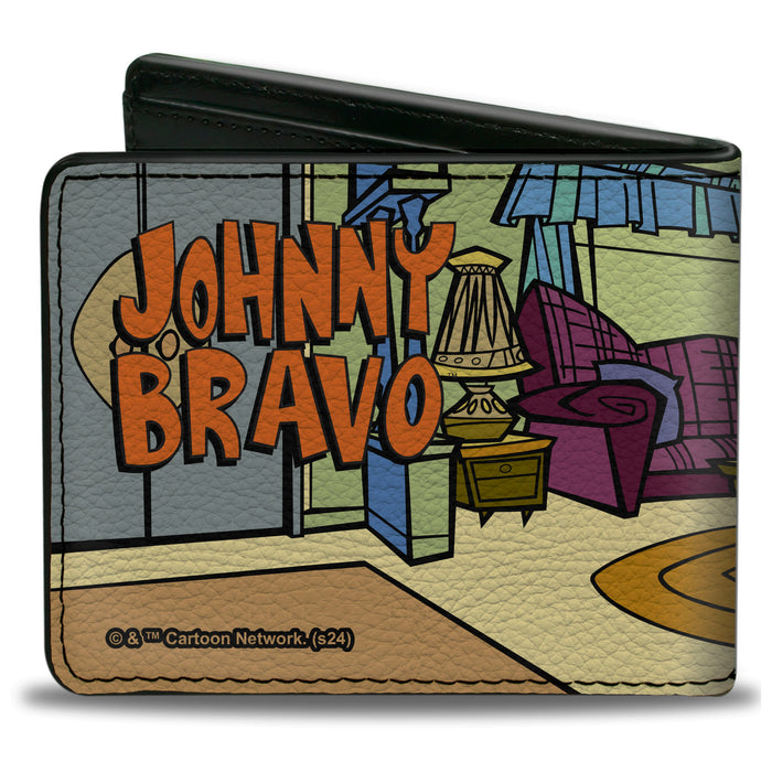 Bi-Fold Wallet - JOHNNY BRAVO Living Room Flex Pose and Title Logo Bi-Fold Wallets Warner Bros. Animation