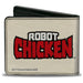 Bi-Fold Wallet - ROBOT CHICKEN Silhouette Chicken and Title Logo Ivory/Red Bi-Fold Wallets Warner Bros. Animation