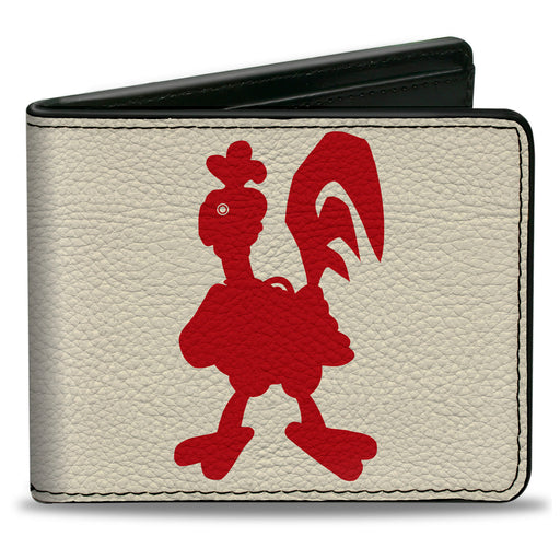 Bi-Fold Wallet - ROBOT CHICKEN Silhouette Chicken and Title Logo Ivory/Red Bi-Fold Wallets Warner Bros. Animation