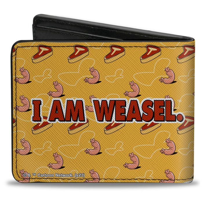 Bi-Fold Wallet - I AM WEASEL IR Baboon and IM Weasel Pose and Title Logo Yellows Bi-Fold Wallets Warner Bros. Animation   