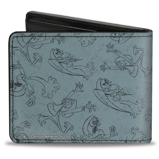 Bi-Fold Wallet - The Grim Adventures of Billy & Mandy Group Pose and Grim Sketches Gray Bi-Fold Wallets Warner Bros. Animation   