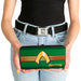 Hinged Wallet - AQUAMAN Classic Icon Scales Stripe Green Golds Hinged Wallets DC Comics