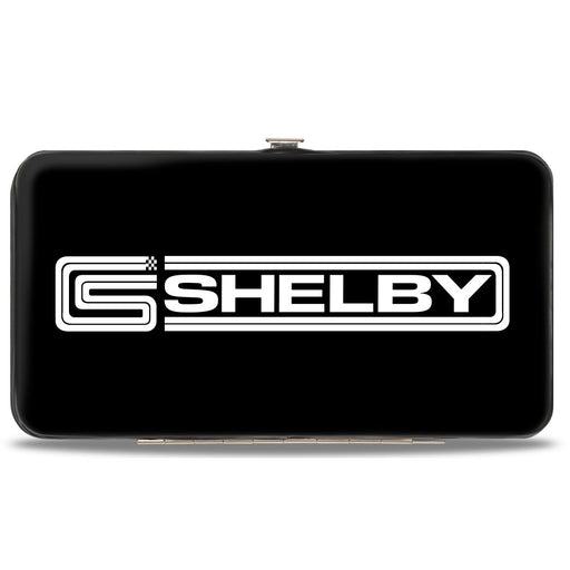 Hinged Wallet - Carroll Shelby CS SHELBY Racing Logo Block Black White Hinged Wallets Carroll Shelby