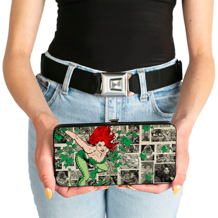 Hinged Wallet - Poison Ivy Pose + Logo Ivy Comic Scenes Grays Greens Hinged Wallets DC Comics