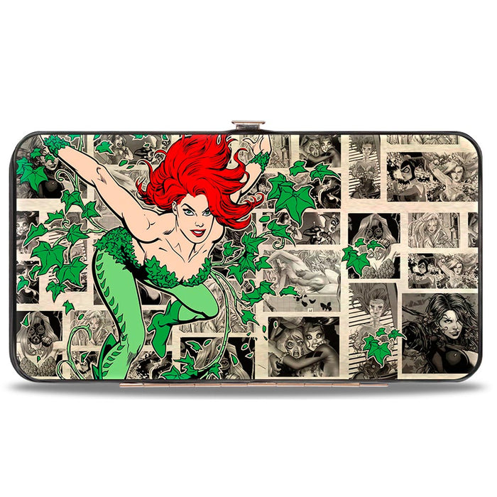 Hinged Wallet - Poison Ivy Pose + Logo Ivy Comic Scenes Grays Greens Hinged Wallets DC Comics