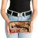 Hinged Wallet - KATANA Bombshell Pose Silhouette Face Flowers Tan Reds Hinged Wallets DC Comics